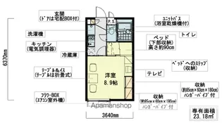 レオパレス眺湖Ⅱ【101号室】の間取り