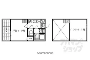ロフティ四条大宮【108号室】の間取り