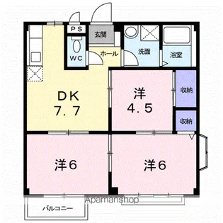 エルディム桜本B【2階】の間取り