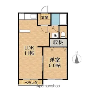 加利里サンハイツ【D201号室】の間取り
