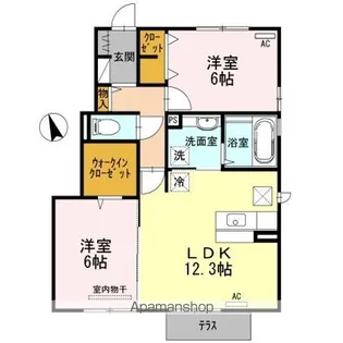 アヴァン ドゥース B棟【1階】の間取り