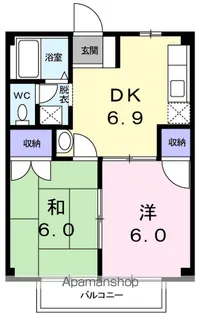 コーポ中岡【2階】の間取り