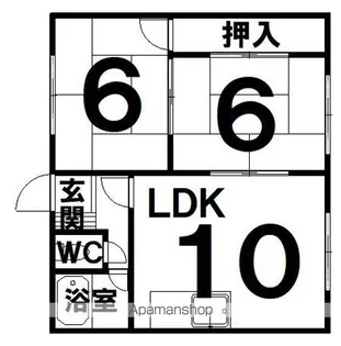 ハイツ杉山【C号室】の間取り