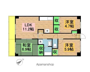 セザンつくし野【3階】の間取り