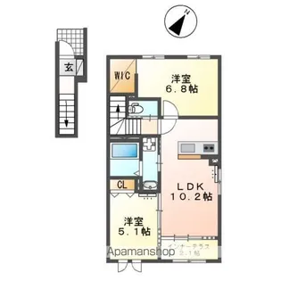 シャンピュール志免中央【2階】の間取り