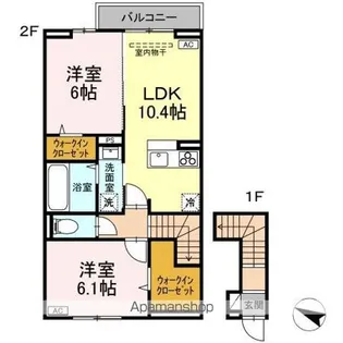 エスペランサ伍番館【2階】の間取り