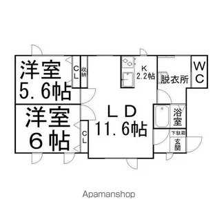 クレール美山町【201号室】の間取り