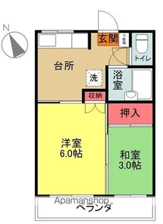 第2ハイツ八ツ坂【202号室】の間取り