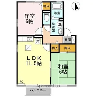 ルマ フジワラ ドゥア【2階】の間取り
