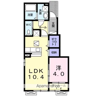 レーヴ リヤン【1階】の間取り