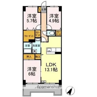 ヒロ末広【7階】の間取り