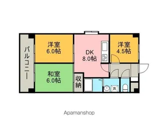 モナーク橋本【201号室】の間取り