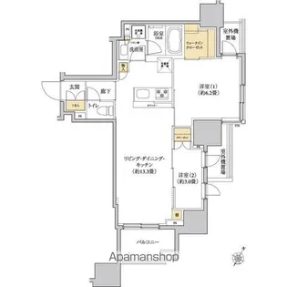 グレーシアフィット三軒茶屋【11階】の間取り