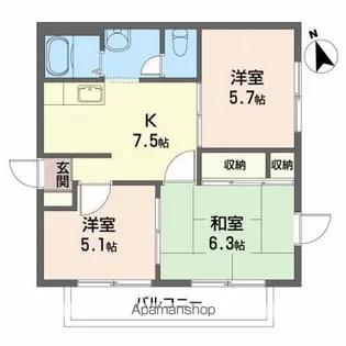 タウンコート・エミ【2階】の間取り