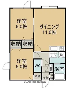 北海道網走市桂町5丁目【アパート】の間取り