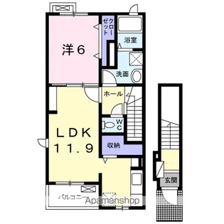 レジデンス桑原D【2階】の間取り