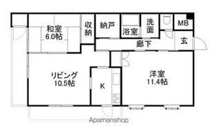メイプル紫竹山【5階】の間取り