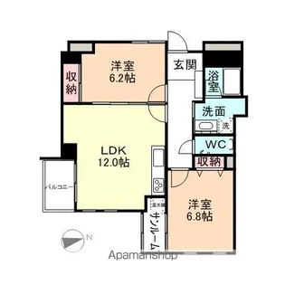 アクシルコート富山駅北【8階】の間取り