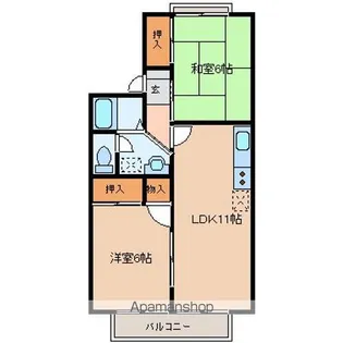 PARCROSETTEⅢ番館【2階】の間取り