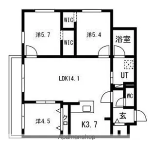 HIGH RESIDENCE YAMAHANA【3階】の間取り