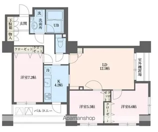 ドゥーエ横浜駅前【14階】の間取り