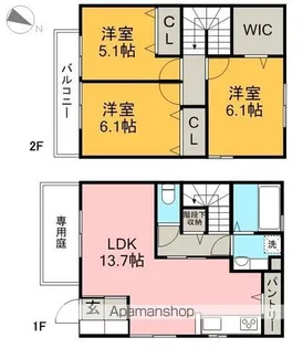 プランドール南国 A棟【1階】の間取り