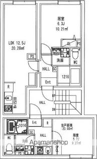 オーブリオン白金【4階】の間取り