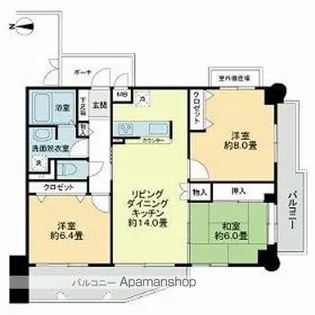 セントポリア桜坂【4階】の間取り