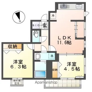 オークフォレスト 聖蹟桜ヶ丘【3階】の間取り