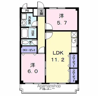 サザンウインドパートⅢ【3階】の間取り