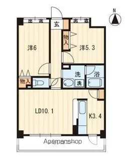 ソレイユ屋島【202号室】の間取り