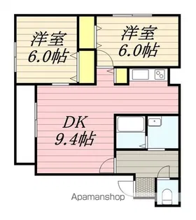リベア菊水【201号室】の間取り