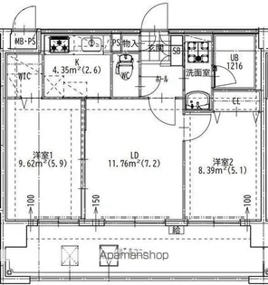 QUINTET MINAMI FUKUOKA【7階】の間取り