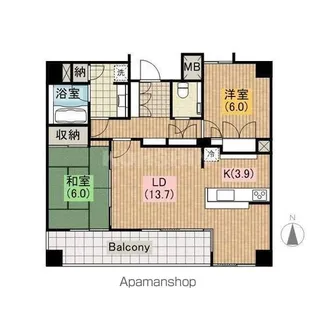 グランドメゾン天王寺小橋町【3階】の間取り