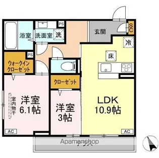 D’S LIEN (ディーズリアン) E【1階】の間取り