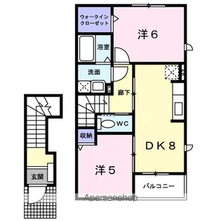 ジャルダンフルールA【2階】の間取り