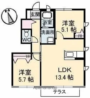 セントラルヴィラッジュ【1階】の間取り