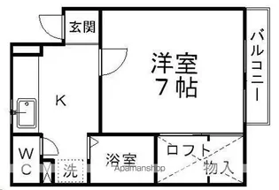 ピースフル泉12(家具家電付)【302号室】の間取り