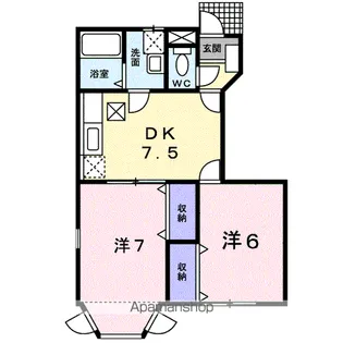 カサ・ブランカC【1階】の間取り