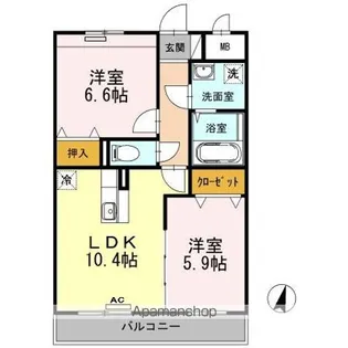 ウィステリア Ⅱ【3階】の間取り