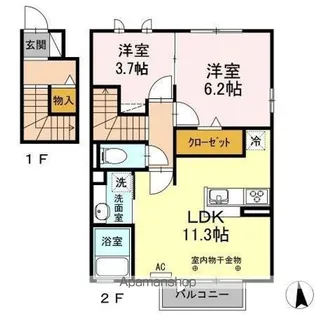 ハイモール Ⅲ棟【2階】の間取り