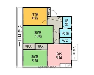 ボナールYATA【402号室】の間取り