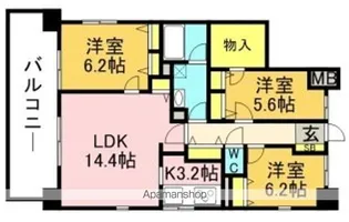 スパシオ・コモド平尾【4階】の間取り