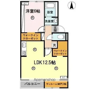 グリーンセトル B【2階】の間取り