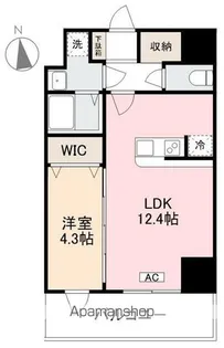クレアグレイス瓦町【204号室】の間取り