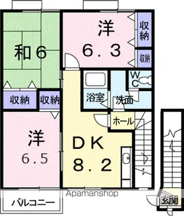 ソレイユ スクエアーA【2階】の間取り