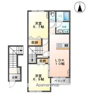 ヴィラ・エクセレント【2階】の間取り