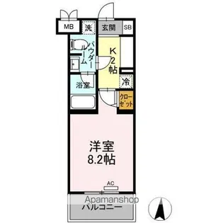 ファンディ平塚【7階】の間取り