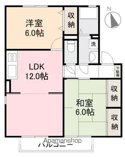 グランドール今里A・B【2階】の間取り