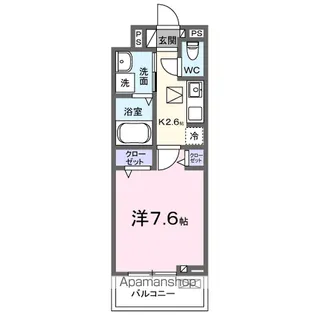 リ ルーム南草津【1階】の間取り